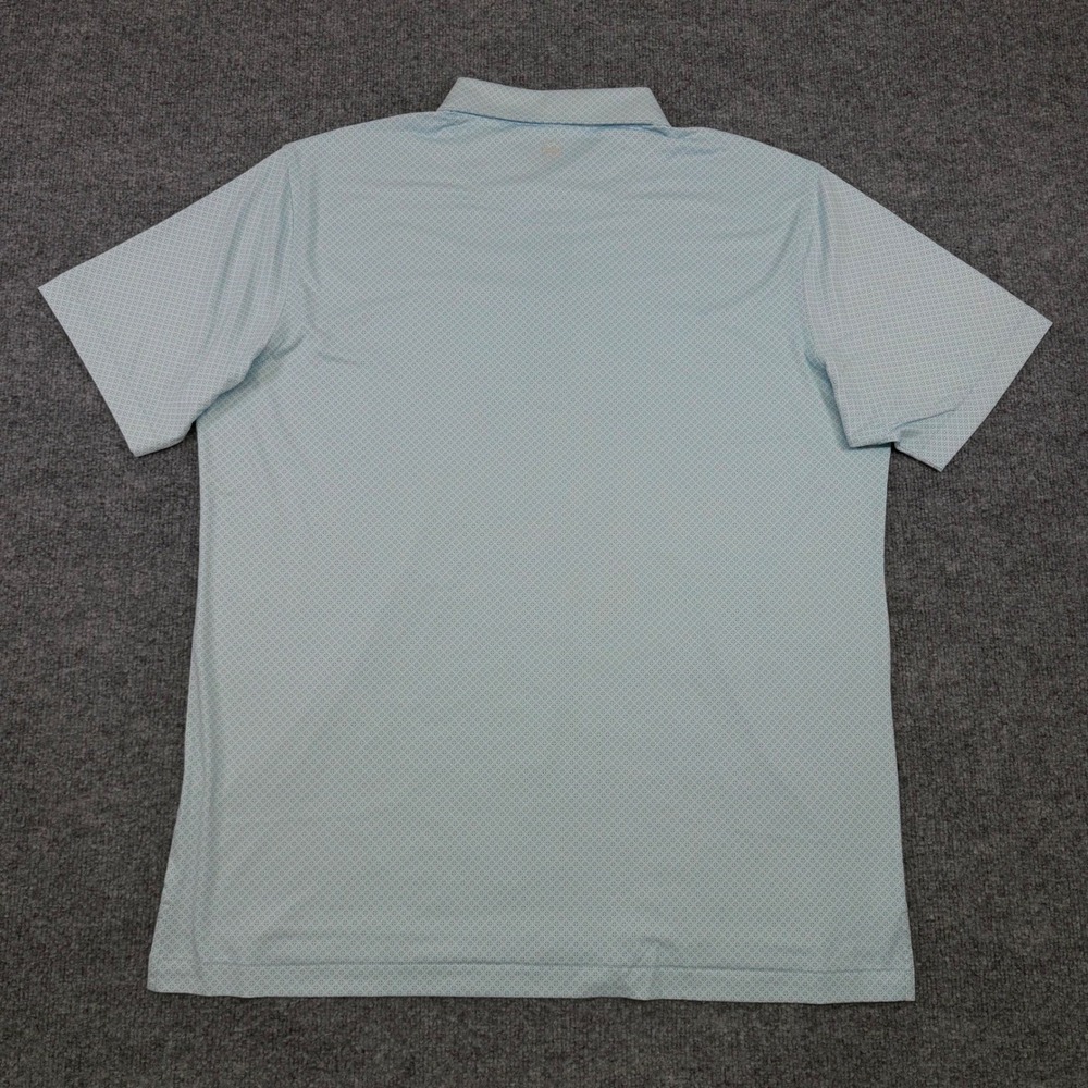 Peter Millar Mens XL Tailored Fit Crown Crafted Polo Shirt Light Blue Geometric - Picture 9 of 11